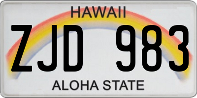 HI license plate ZJD983