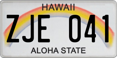 HI license plate ZJE041