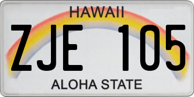 HI license plate ZJE105
