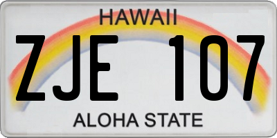 HI license plate ZJE107
