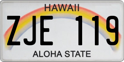HI license plate ZJE119