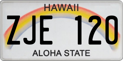HI license plate ZJE120