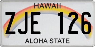 HI license plate ZJE126