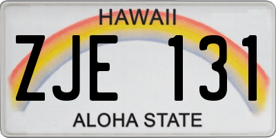 HI license plate ZJE131