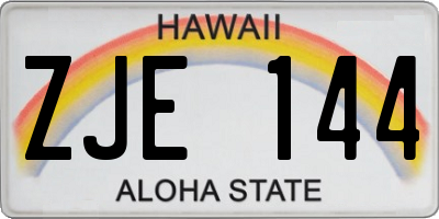HI license plate ZJE144