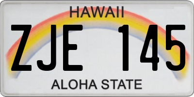 HI license plate ZJE145