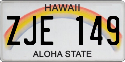 HI license plate ZJE149