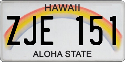 HI license plate ZJE151