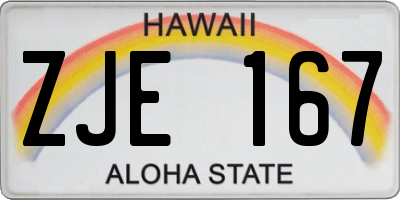 HI license plate ZJE167
