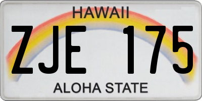 HI license plate ZJE175