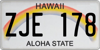 HI license plate ZJE178