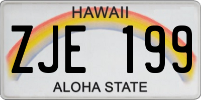 HI license plate ZJE199