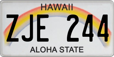 HI license plate ZJE244
