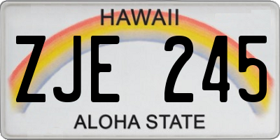 HI license plate ZJE245