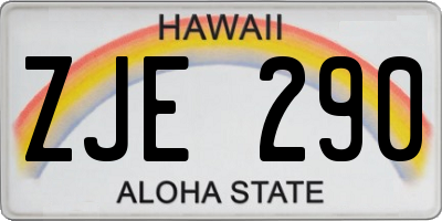 HI license plate ZJE290