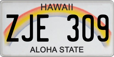 HI license plate ZJE309