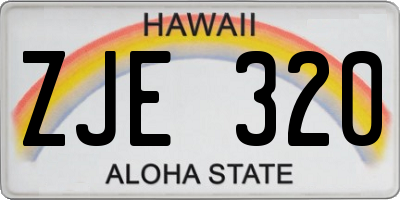HI license plate ZJE320