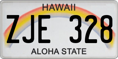 HI license plate ZJE328