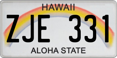 HI license plate ZJE331