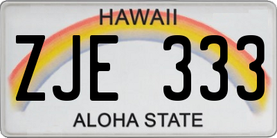 HI license plate ZJE333