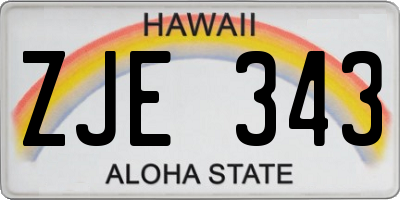 HI license plate ZJE343