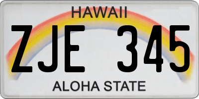 HI license plate ZJE345