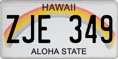 HI license plate ZJE349
