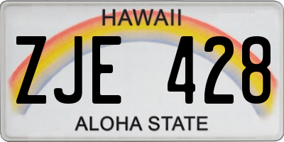 HI license plate ZJE428