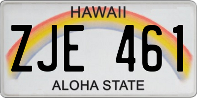 HI license plate ZJE461