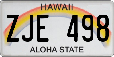HI license plate ZJE498