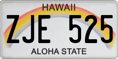 HI license plate ZJE525
