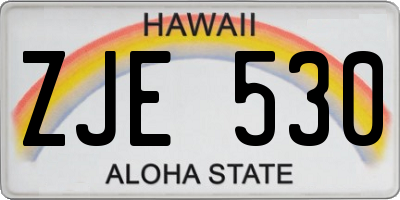 HI license plate ZJE530