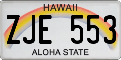 HI license plate ZJE553