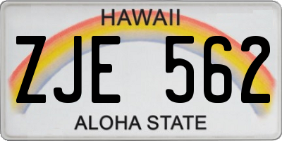HI license plate ZJE562