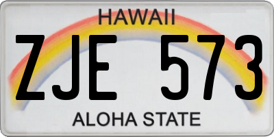 HI license plate ZJE573