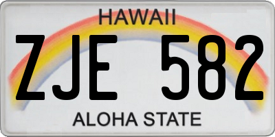 HI license plate ZJE582