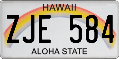 HI license plate ZJE584