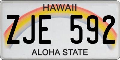 HI license plate ZJE592