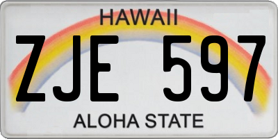 HI license plate ZJE597