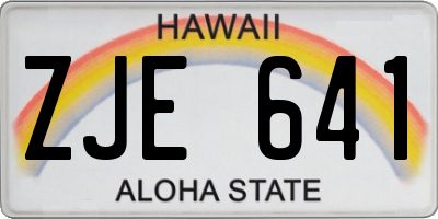 HI license plate ZJE641