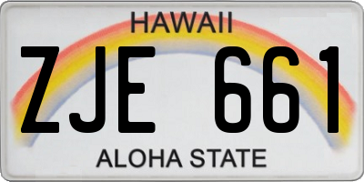 HI license plate ZJE661