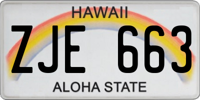 HI license plate ZJE663