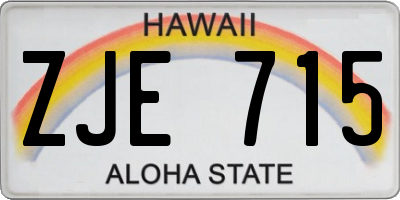 HI license plate ZJE715