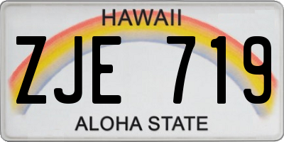 HI license plate ZJE719