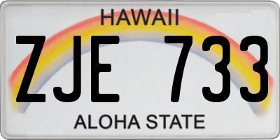 HI license plate ZJE733