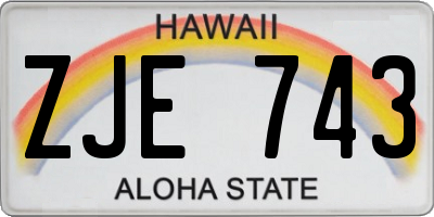 HI license plate ZJE743