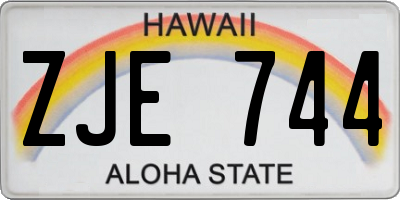 HI license plate ZJE744