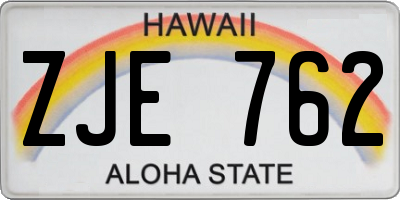 HI license plate ZJE762