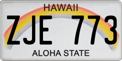 HI license plate ZJE773
