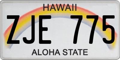HI license plate ZJE775